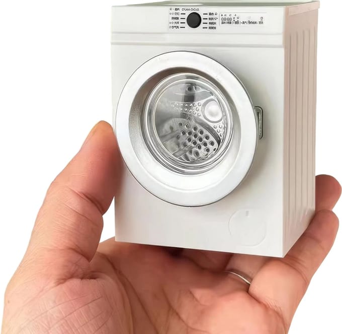 Werkende Mini Wasmachine - Poppenhuis - Wit