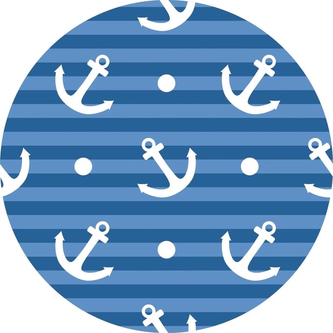 Vinyl | Vloerkleed vinyl rond | marine | 150 cm Rond