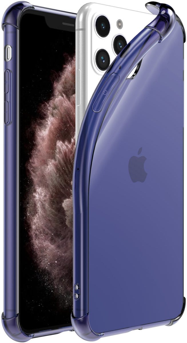 Smartphonica iPhone 11 Pro transparant siliconen hoesje - Donkerblauw geschikt voor iPhone 11 Pro