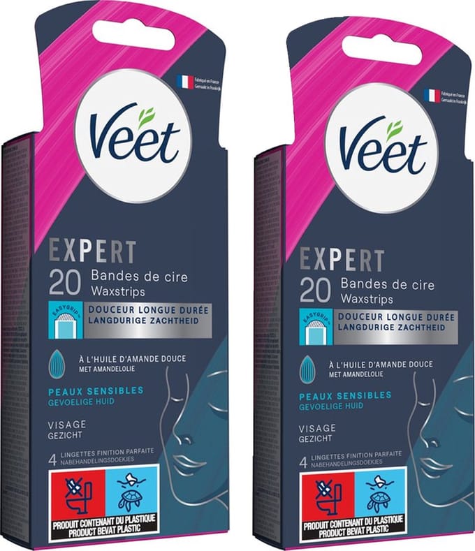 Veet - Expert - Koude Wasstrips - Gezicht 20st - 2 Stuks - Voordeelverpakking