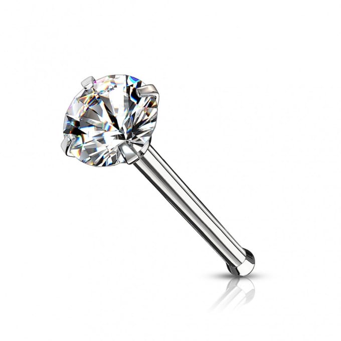 Neuspiercing PVD CZ top round 2.5 mm - wit - LMPiercings