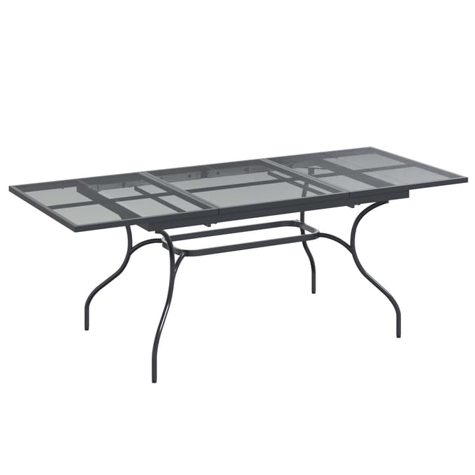 vidaXL Uiterbreidbare Mesh Eettafel Antracietkleurig 212 x 90 x 76 cm
