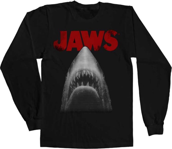 Jaws Longsleeve shirt -S- Poster Zwart
