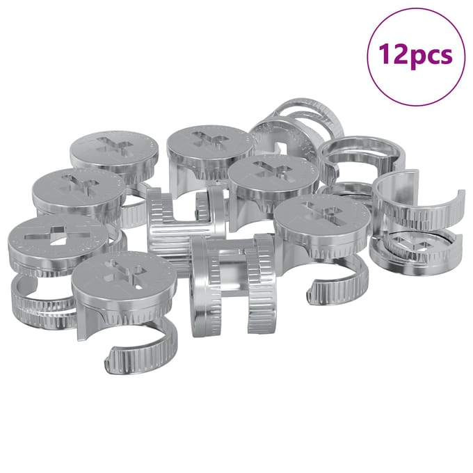 vidaXL - Cam-lockmoeren - 12 - st - Zilver - 12 - x - 10 - mm - Metaal