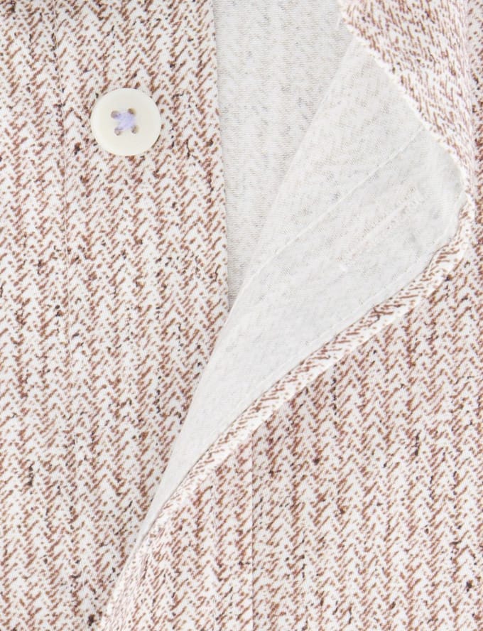 Giordano casual overhemd korte mouw beige
