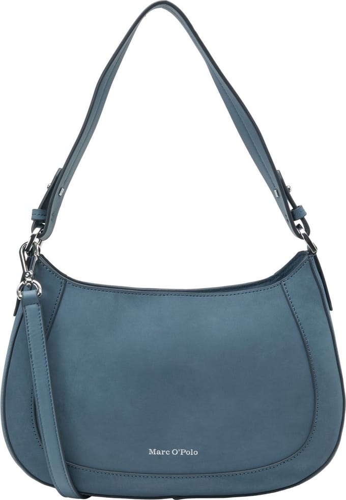 Marc O'Polo Leren Schoudertas Beverly Hand Bag Hazy Blue Blauw