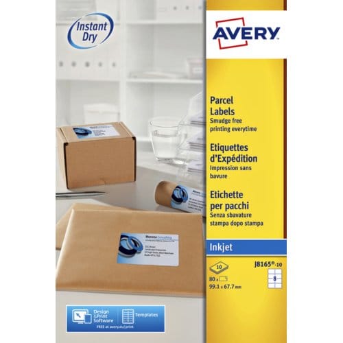 Etiket avery j8165-10 99.1x67.7mm wit 80 etiketten