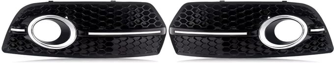 Voorbumper - Voor Audi Q5 2009-2011 - Auto accessoires - Mistlichtgrille - Chroom/Zwart
