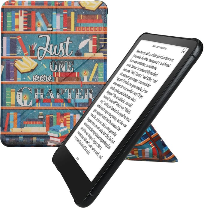 kwmobile e-reader hoesje geschikt voor Amazon Kindle Paperwhite (2024) / Colorsoft hoes - Ereader flip case met standaard - E reader cover van kunstleer - In meerkleurig