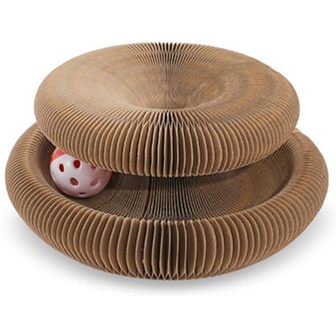 Kattenkrabplank Grappige Orgaanvorm Magnetische Kat Klauwen Slijpen Krabplank voor Katten Kittens beige