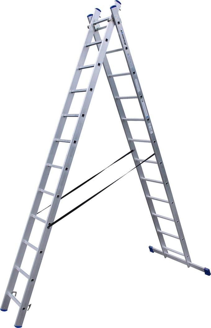 Alumexx reformladder - 2x12 Treden - Lengte 529 cm - Aluminium