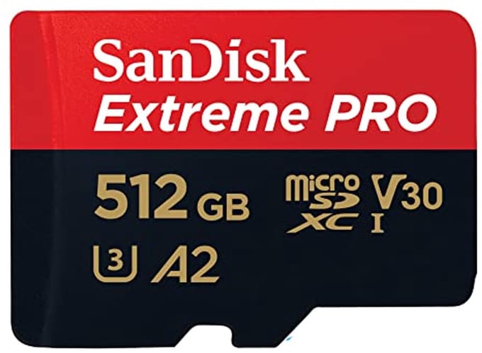 High-Performance 512GB MicroSDXC UHS-I Card - A2 App Performance, 200MB/s Read Speed, 30 Year Warranty
