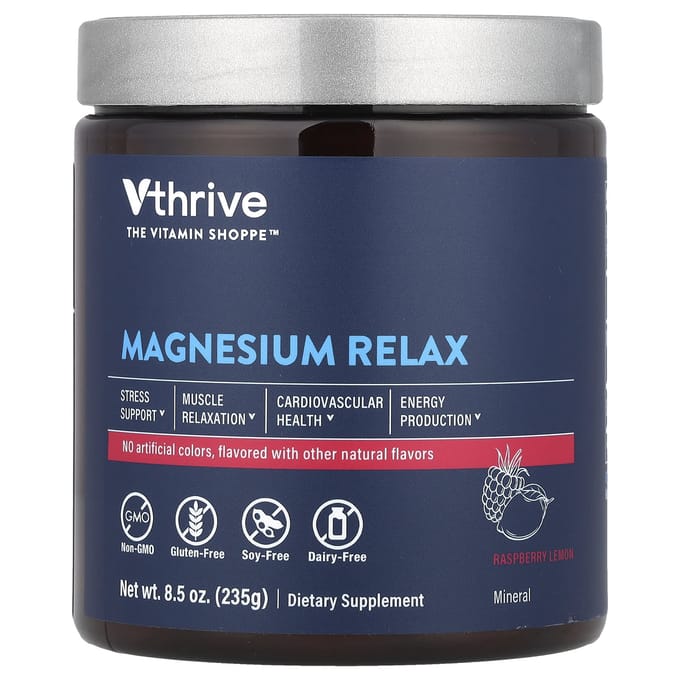 Vthrive, Magnesium Relax, Framboos Citroen Smaak, 8.5 oz (235 g)