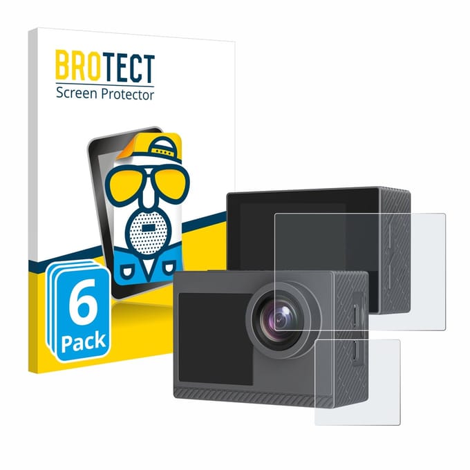 BROTECT - Screenprotector voor Akaso Brave 4 Pro - Folie Beschermfolie matte 6 Stuks