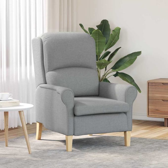 vidaXL - Fauteuil - Lichtgrijs - Stof