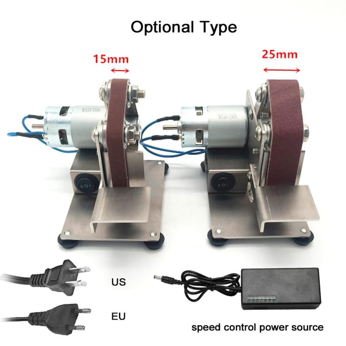 Multifunctionele slijpmachine Mini elektrische bandschuurmachine DIY polijst slijpmachine snijkanten Type4 zilver