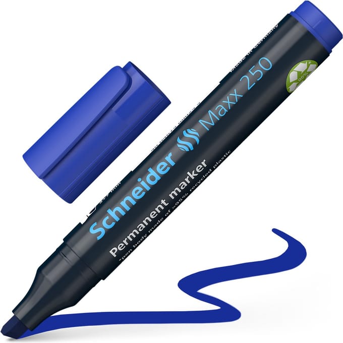 Schneider permanent marker - Maxx 250 - beitelpunt - blauw - S-125003