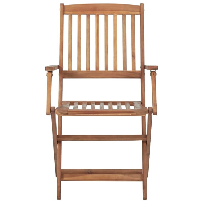 vidaXL - Opklapbare - stoelen, - 2 - stuks, - massief - acaciahout