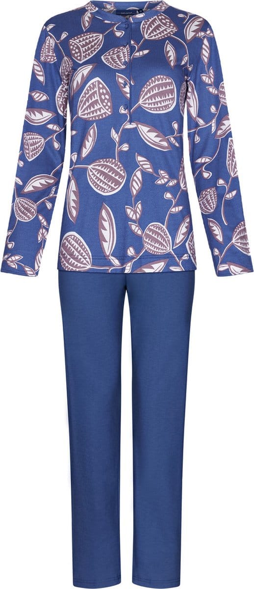 Blauwe dames pyjama met knopen - Blauw - Maat - 46