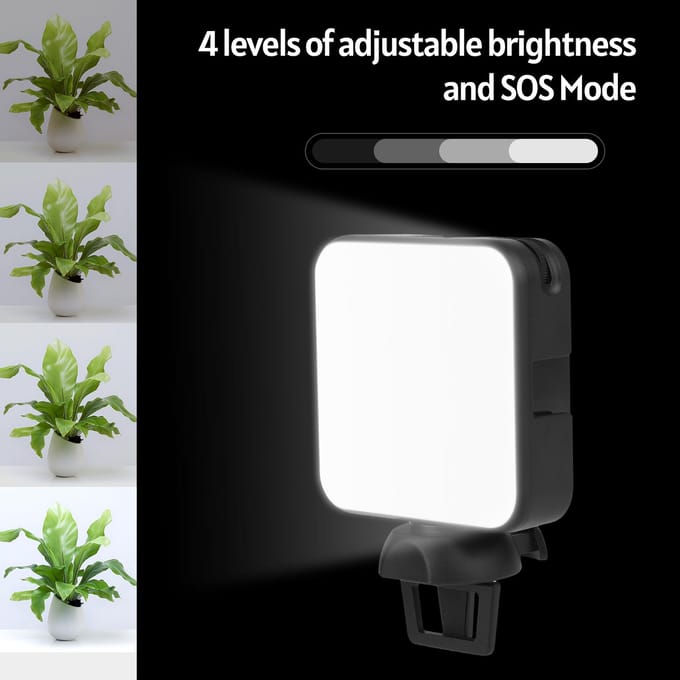 Andoer W36 Mini LED-videolamp Draagbare fotografielamp met instelbare kleurtemperatuur van 5600K zwart