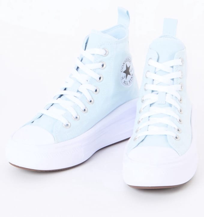 Converse Junior Chuck Taylor All Star Move Platform Sneaker Van Canvas - Licht Blauw - Maat 35.5