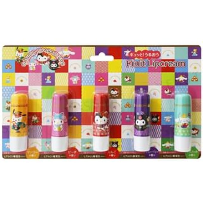 Pieras - Sanrio Characters Fruit Lip Cream Set 5 pcs