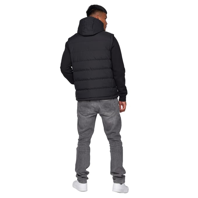 Crosshatch Heren Kampnew Gilet met reliëf (Zwart)