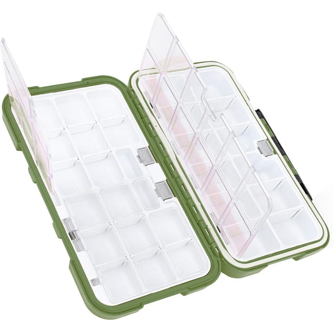 ABS Waterdichte Visgerei Doos Aas Haken Opbergdoos Organizer Container AccessoireC groen white