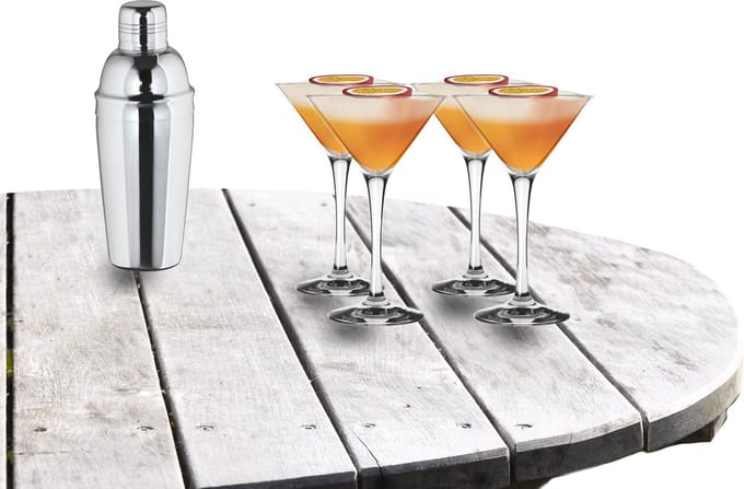 Royal Leerdam - Cocktailshaker 500 ML set met 4x stuks Martini cocktailglazen 250 ml