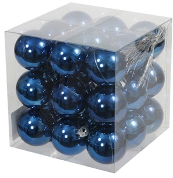 Othmar Decorations kerstballen - 27x - 4 cm - blauw - kunststof - kerstversiering