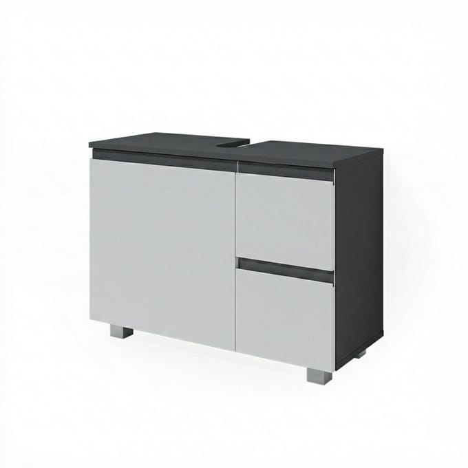 Vicco J-Shape Wastafelonderkast – 80 x 60.8 cm Antraciet/wit