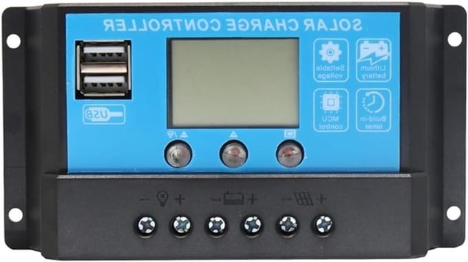 Zonne Laadregelaar - Batterij Controller - Energie Beheer - Dubbele USB - 20A - Zwart