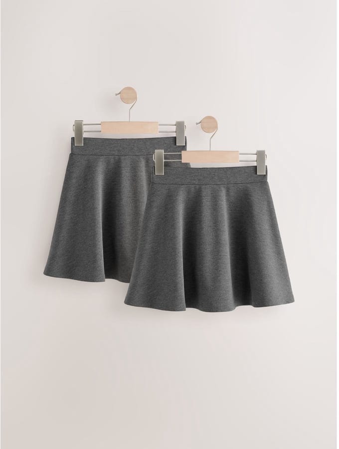 Next - Meisjes - 2 Pack Pull-On Skort met jersey stretchy - Grijs