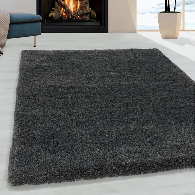 Flycarpets Luna Vloerkleed - 80x150cm - Grijs - Hoogpolig