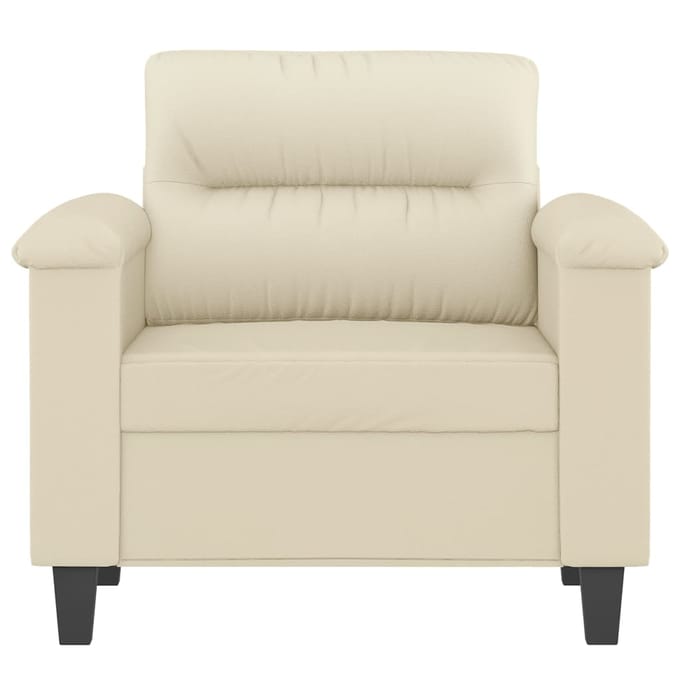 vidaXL - Fauteuil - 60 - cm - kunstleer - crèmekleurig