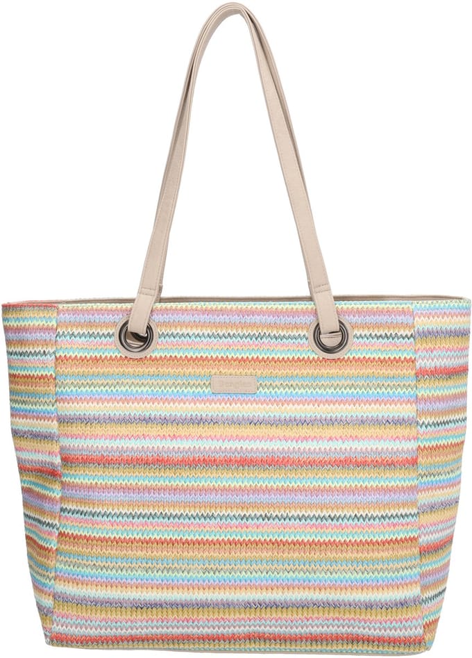 Beagles Formentera Shopper - Rotan - Riet - Praktisch - Tote Bag - Dames Tas - Multi