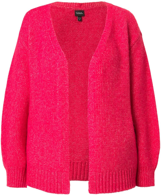Ulla Popken - Dames - Vest open model lange mouwen gerecycled - Hibiscus-roze - Maat 58+