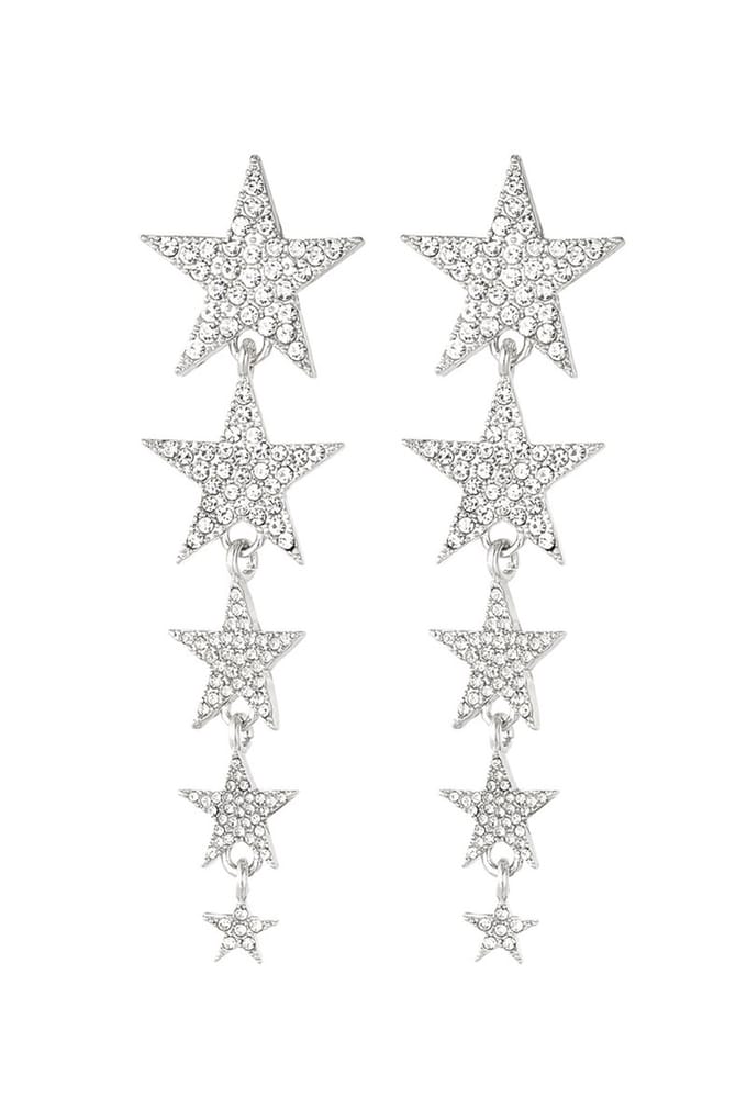 Shooting Stars oorbellen- zilver- glitter- sterren