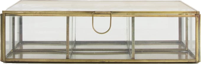 Dijk Natural Collections - Box metal with glass 25x17x6.5cm - Goud