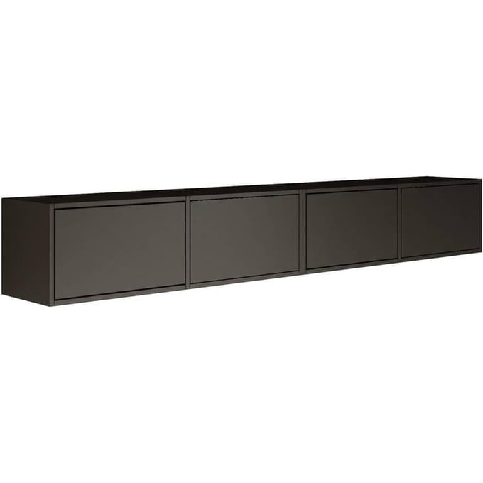 Selsey Framme – Hangend tv-meubel met vier kleppen 200 cm, zwart