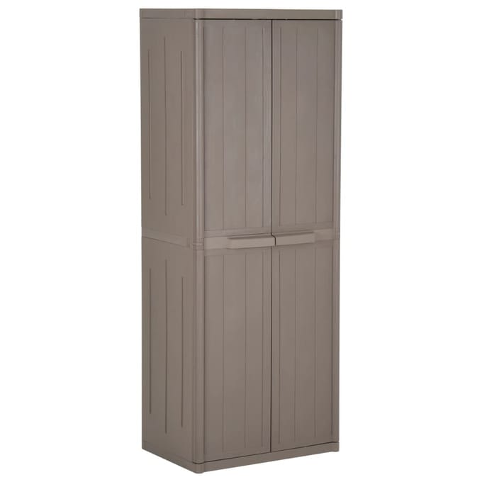vidaXL - Tuinkast - 65x45x172 - cm - polypropyleen - hout-look - bruin