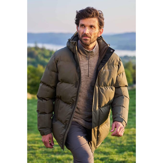 Mountain Warehouse Gewatteerd heren sneeuwjack (Donkere Khaki)