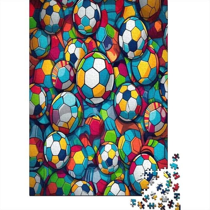 Voetbal Puzzel - 1000 Stukjes - Ontspanning Thuis - Premium Karton - 75x50cm - Stijl-9