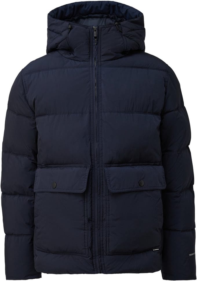Nylon Gewatteerde Donsjas met Capuchon en Rits QS