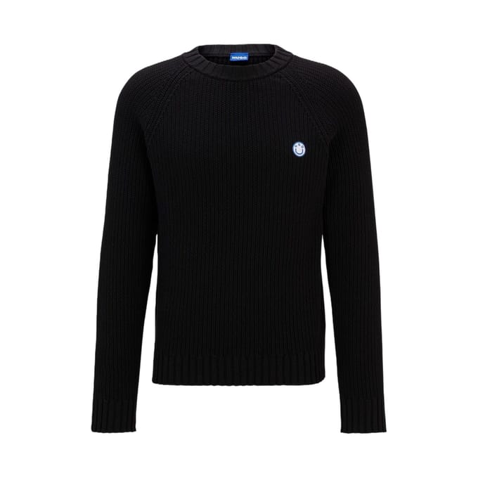 Hugo Unisex Volwassen Regelmatige Raglan Trui (Zwart)