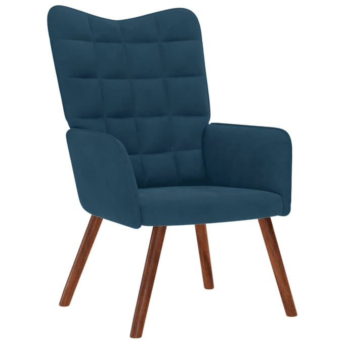 vidaXL - Relaxstoel - fluweel - blauw
