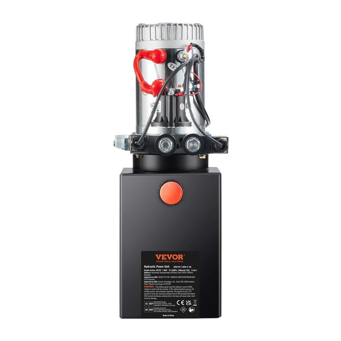 Pompe Hydraulique 10 Quarts Double Effet Pompe pour Remorque Benne Unité de Puissance CC 12V