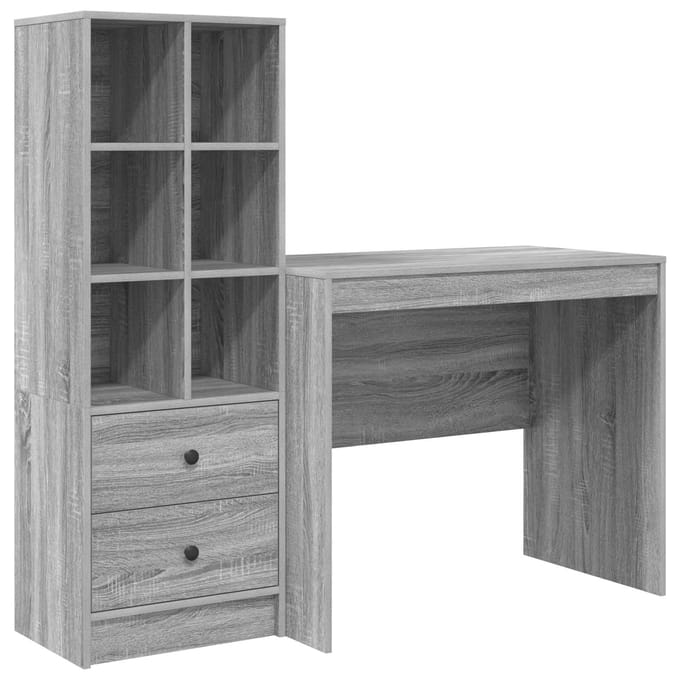 vidaXL - Bureau - Grijs - Sonoma - 135,5 - x - 50 - x - 127 - cm - 2 - st