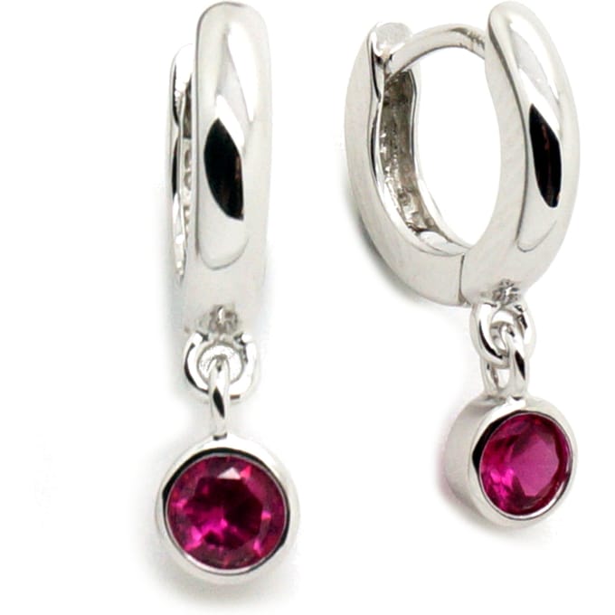 Orphelia Silver 925 Zo-6075 Kids Earring oorring + Circle Fuchsia Zirc