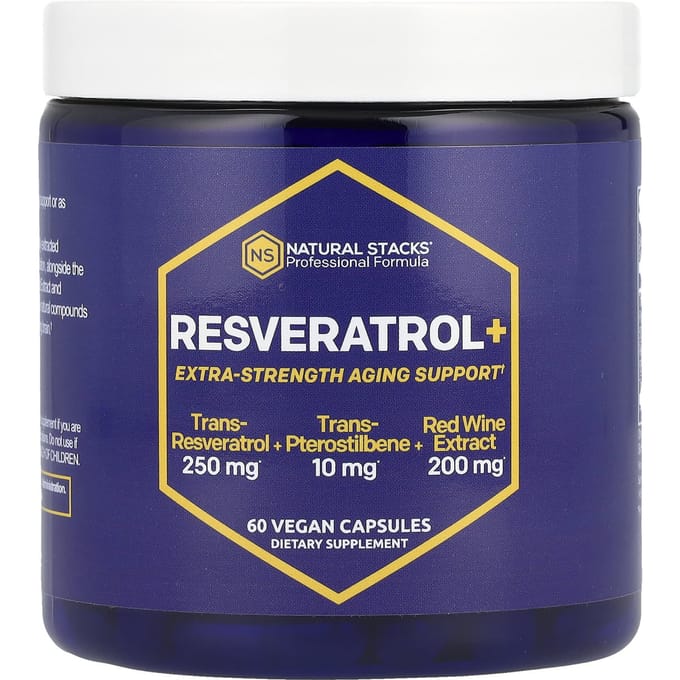 Natural Stacks, Resveratrol+, 60 Capsules Végétales